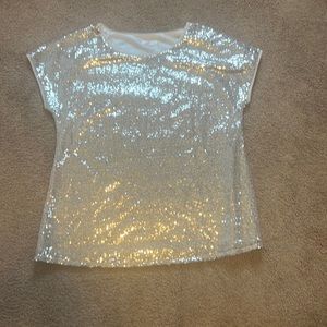 Silver Womens sequin top size XL